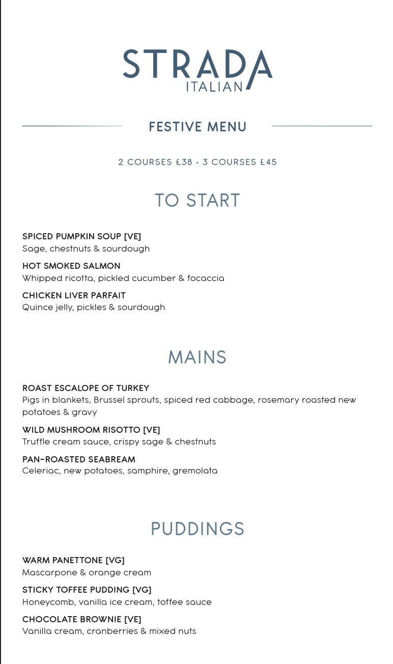 Festive Set Menu
